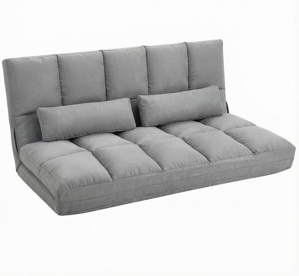HOMCOM Canapea De Podea Pliabila, 130x73x60 cm Gri | Aosom Romania