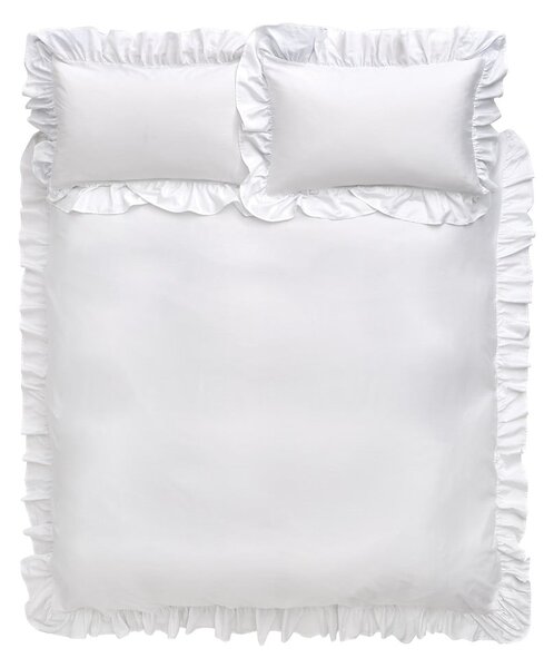 Lenjerie de pat din bumbac Bianca Frill, 135 x 200 cm, alb