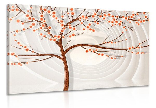 Tablou copac modern pe fundal abstract
