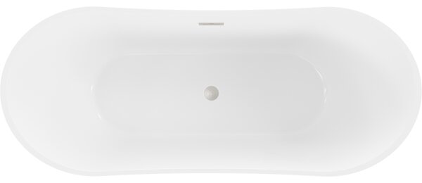 Mexen Celia, cadă de sine stătătoare 170 x 75 cm, albă, preaplin din oțel periat, 52331707500-97