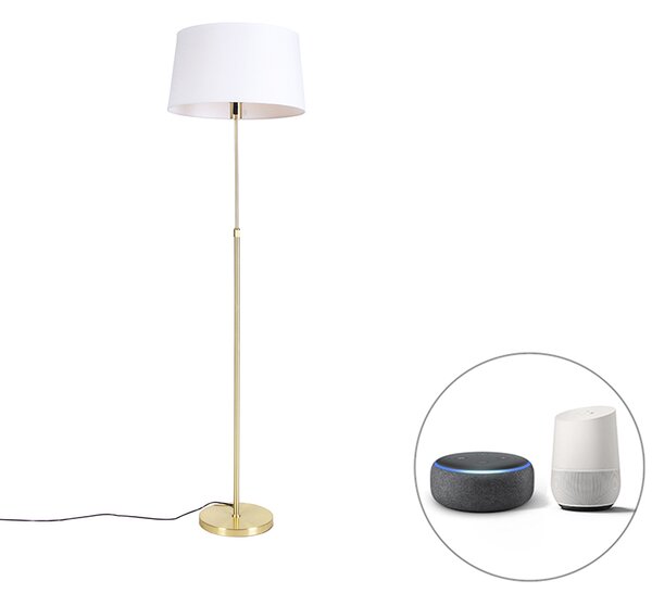 Lampă de podea inteligentă aurie cu abajur de in alb 45 cm inclusiv Wifi A60 - Parte