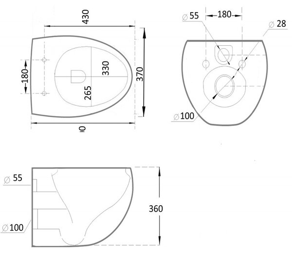 Mexen Egg, vas WC suspendat Rimless cu scaun duroplastic cu inchidere lenta, alb lucios, 30245000
