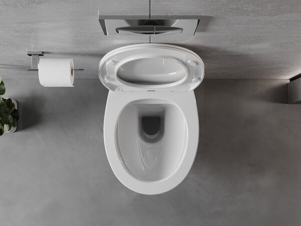 Mexen Egg, vas WC suspendat Rimless cu scaun duroplastic cu inchidere lenta, alb lucios, 30245000
