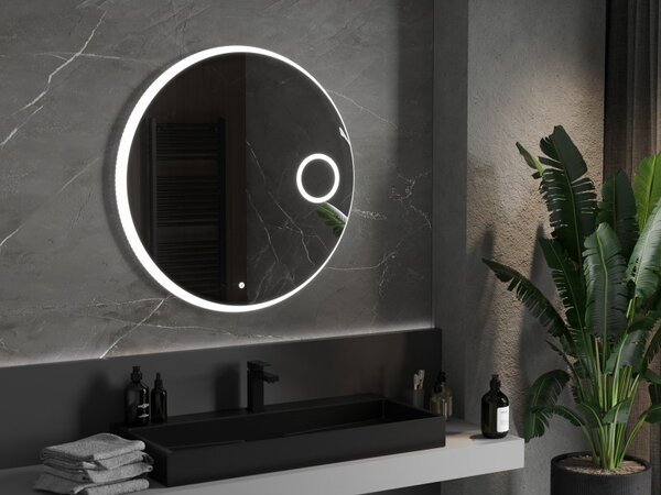 Mexen Ella, oglinda baie LED cu iluminare din spate si oglinda cosmetica 90x90 cm, 6000K, anti-aburire, 9811-090-090-611-00