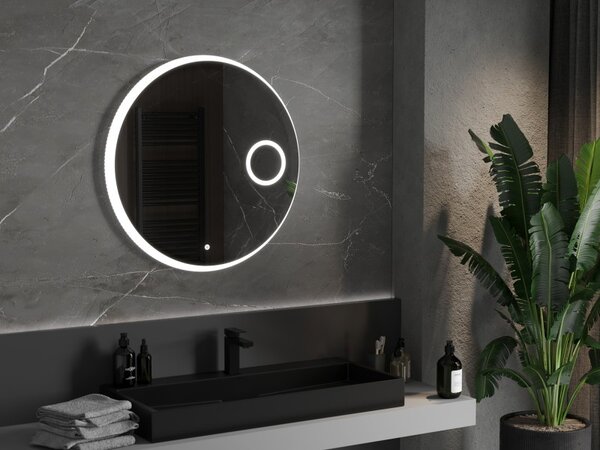 Mexen Ella, oglinda baie LED cu iluminare din spate si oglinda cosmetica 80x80 cm, 6000K, anti-aburire, 9811-080-080-611-00