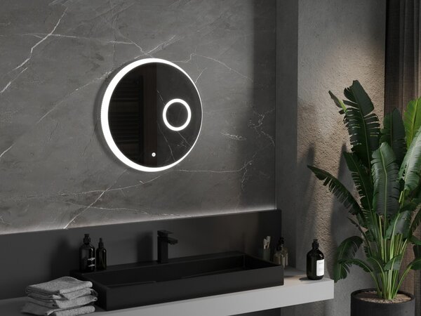 Mexen Ella, oglinda baie LED cu iluminare din spate si oglinda cosmetica 60x60 cm, 6000K, anti-aburire, 9811-060-060-611-00