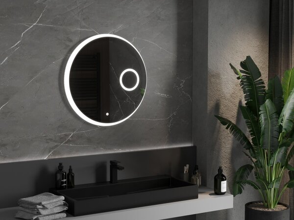 Mexen Ella, oglinda baie LED cu iluminare din spate si oglinda cosmetica 70x70 cm, 6000K, anti-aburire, 9811-070-070-611-00