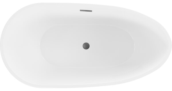 Mexen Eos, cadă de sine stătătoare 150 x 75 cm, alb, preaplin grafit periat, 52471507500-95