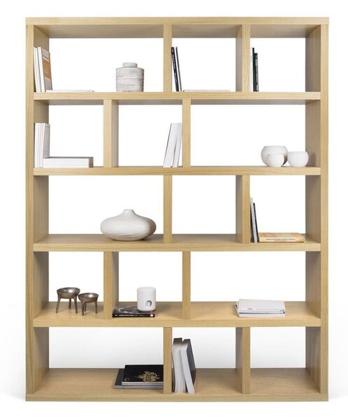 Bibliotecă în culoare naturală cu aspect de lemn de stejar 150x198 cm Berlin – TemaHome