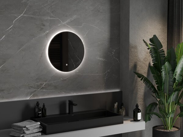 Mexen Erg Oglinda de baie rotunda cu iluminare din spate LED 50cm 6000K Pad de incalzire anti-ceata 9823-050-050-611-00