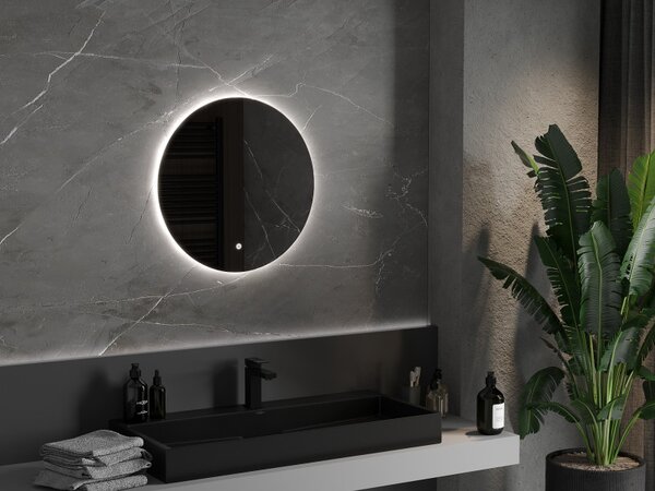 Mexen Erg Oglinda de baie rotunda cu iluminare din spate LED 60cm 6000K Pad de incalzire anti-ceata 9823-060-060-611-00