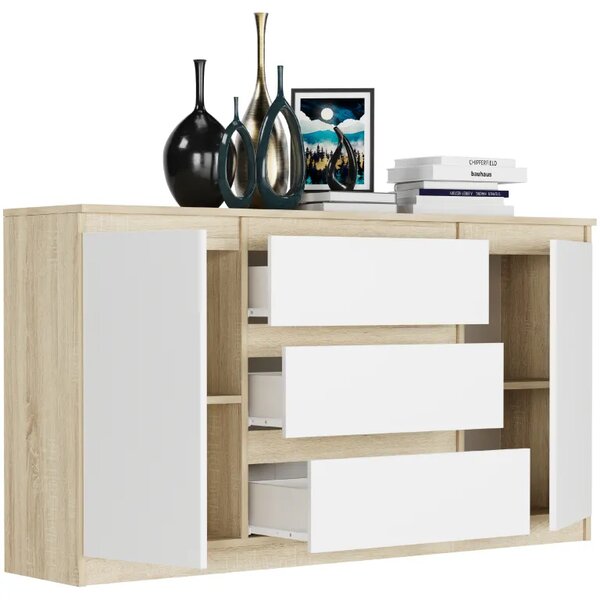 Comoda spațioasă R-140-S3 - diferite variante de culoare Alb