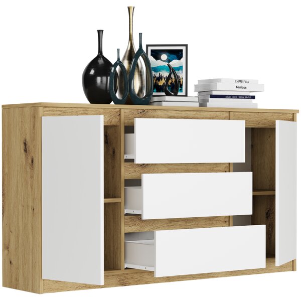 Comoda spațioasă R-140-S3 - diferite variante de culoare Alb
