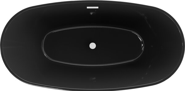 Mexen Eris, cadă de sine stătătoare 170 x 80 cm, negru, preaplin alb, 53441708070-20
