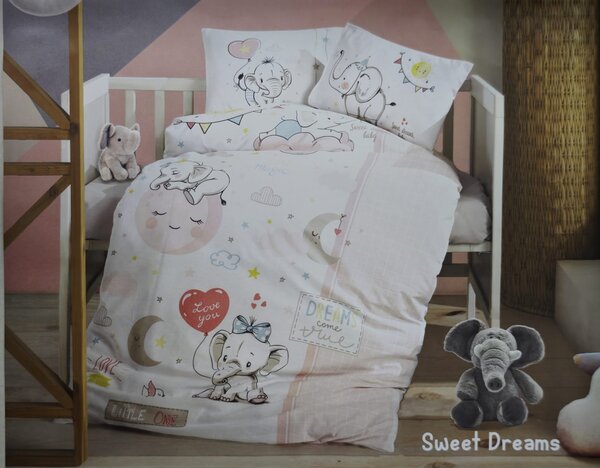 Lenjerie de pat pentru copii- model Sweet Dreams bumbac ranforce, 4 piese