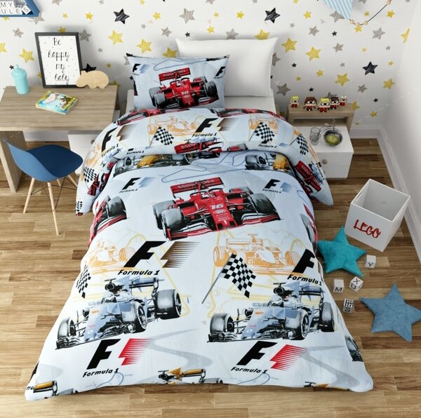 Lenjerie de pat copii bumbac Formula 1