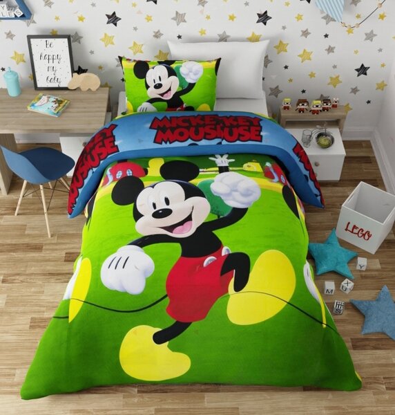 Lenjerie de pat copii bumbac Mikey Club ( stoc limitat )