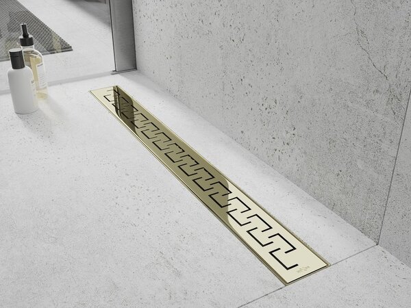 Mexen Flat 360°, canal de duș din oțel inoxidabil model M15 50 cm, auriu strălucitor, 1524050-40