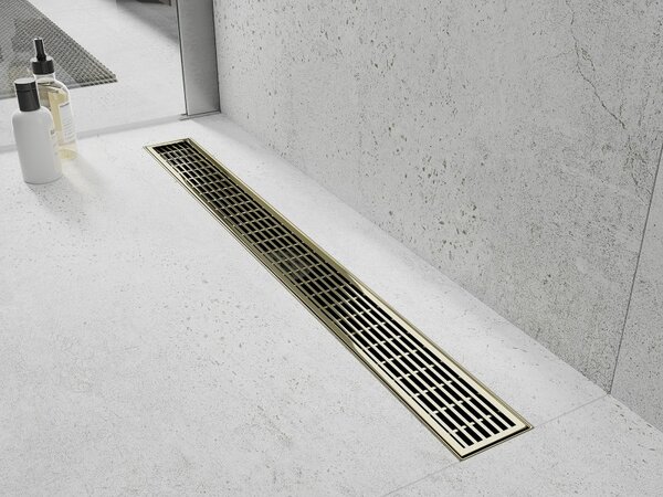 Mexen Flat 360°, canal de duș din oțel inoxidabil model M33 50 cm, auriu strălucitor, 1533050-40