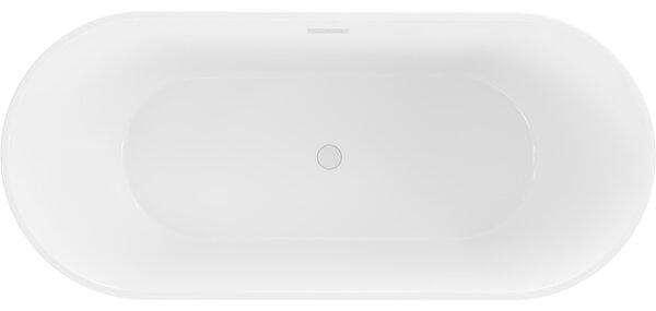 Mexen Flavia, cadă de sine stătătoare 150 x 75 cm, alb-negru, preaplin alb, 54031507575-20