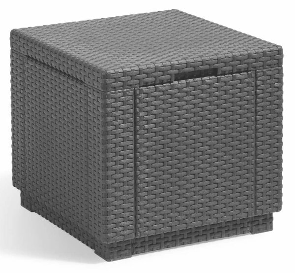 Keter Taburet tip cub cu spațiu de depozitare, grafit, 213816 213816