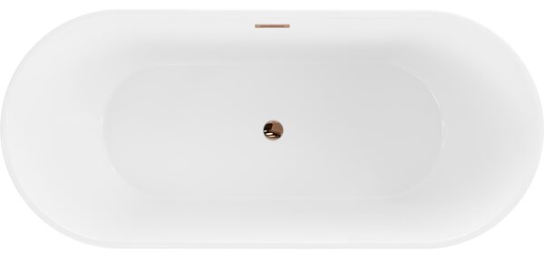 Mexen Flavia, cadă de sine stătătoare 150 x 75 cm, alb-negru, preaplin auriu roz, 54031507575-60