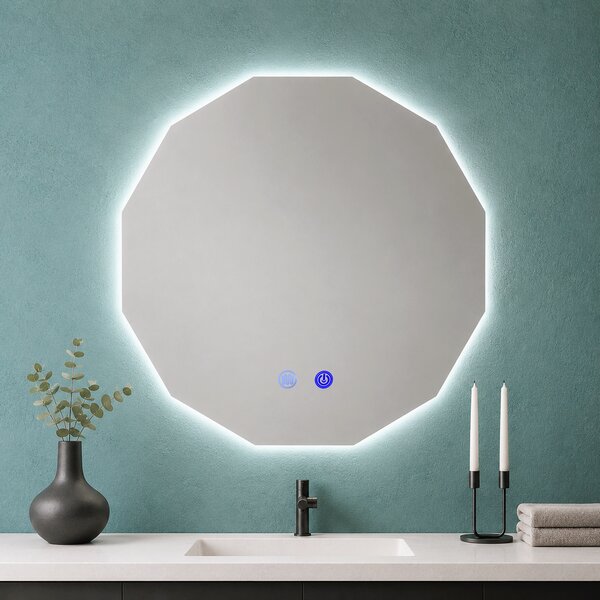 Oglindă de baie cu iluminare LED integrată – 3 culori Oriana