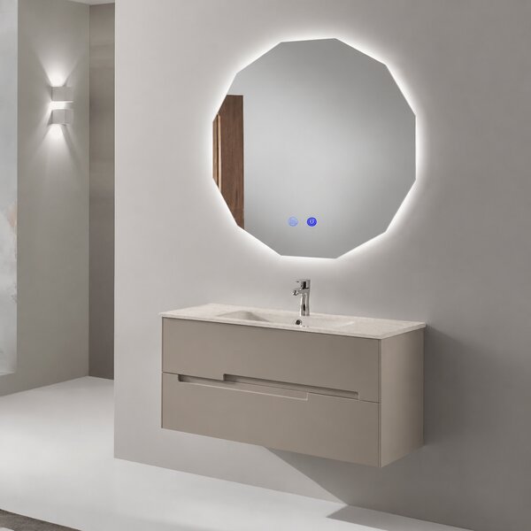 Oglindă de baie cu iluminare LED integrată – 3 culori Oriana
