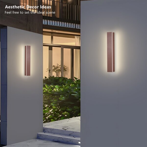 Brilagi - Aplică LED de perete pentru exterior LINEAR, 8W, 230V, 3000K, IP65, 30 cm, maro, CRI 90