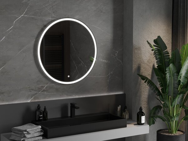 Mexen Gobi, oglinda LED rotunda pentru baie cu iluminare de fundal 80 cm, 6000K, anti-aburire, 9801-080-080-611-00