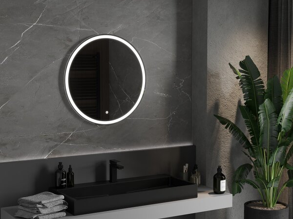 Mexen Gobi, oglinda LED rotunda pentru baie cu iluminare de fundal 70 cm, 6000K, anti-aburire, 9801-070-070-611-00