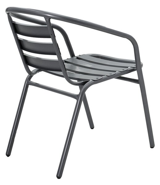 Scaun exterior Tade din metal de culoare gri inchis