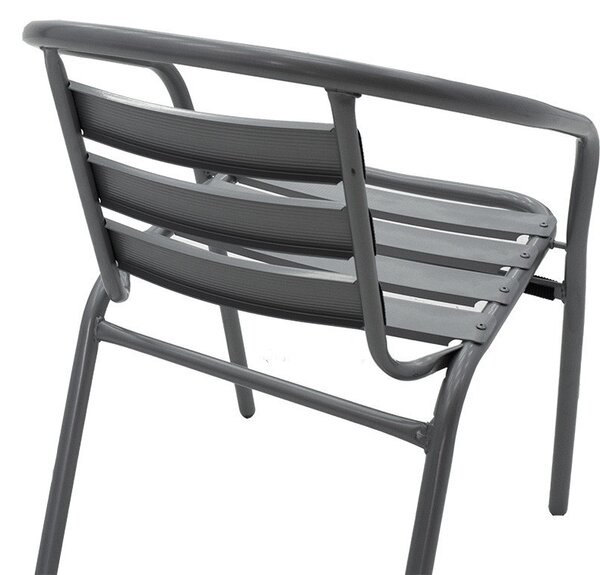 Scaun exterior Tade din metal de culoare gri inchis
