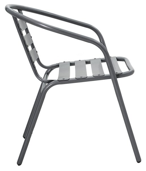 Scaun exterior Tade din metal de culoare gri inchis