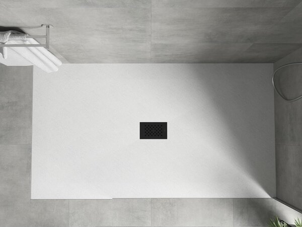 Mexen Hugo, cadă de duș dreptunghiulară SMC 150 x 100 cm, alb, capac negru, 42101015-B