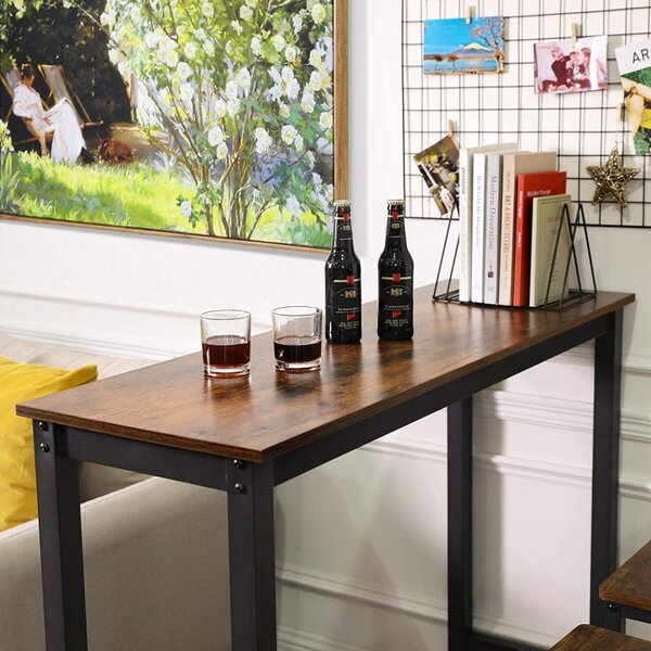 Masa Bar Model Cade, 120x40x100 cm, Maro Rustic/Negru