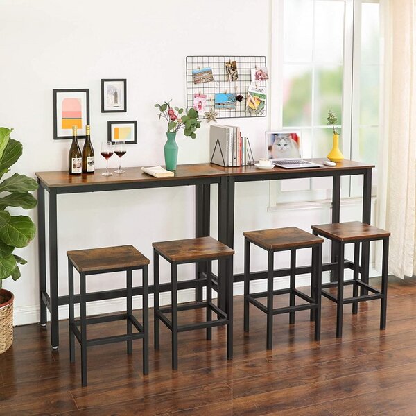 Masa Bar Model Cade, 120x40x100 cm, Maro Rustic/Negru