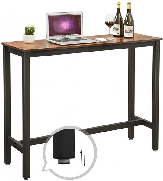 Masa Bar Model Cade, 120x40x100 cm, Maro Rustic/Negru