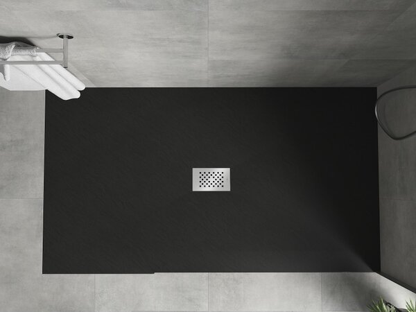 Mexen Hugo, cadă de duș dreptunghiulară SMC 200 x 100 cm, negru, capac din oțel, 42701020-X