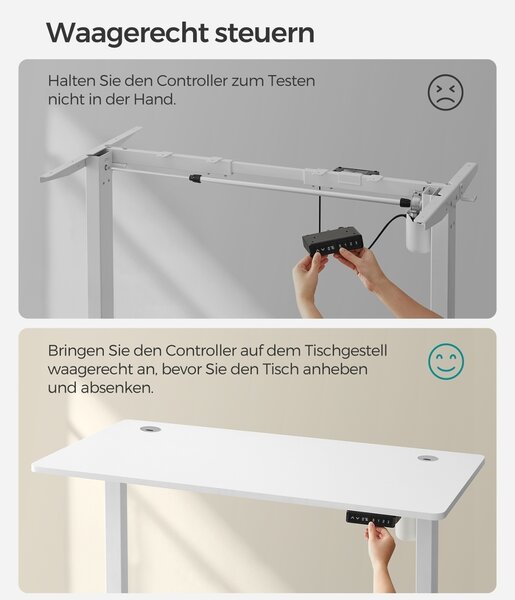 Birou reglabil Songmics Alb 120x60x119 cm