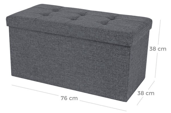 Banca hol tip Cufar Model Aliana, Gri, 76x38x38 cm