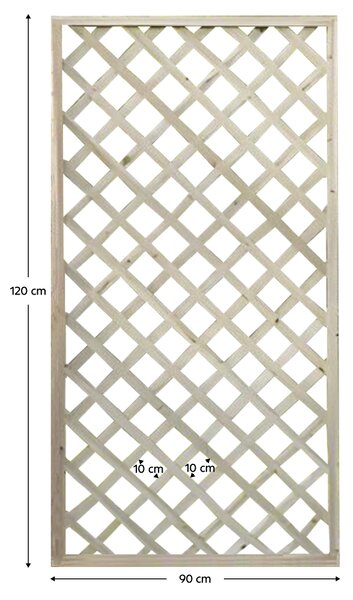 KONDELA Ecran cu grilaj, natural, lemn, 90x120 cm, KALIFE TYP 2