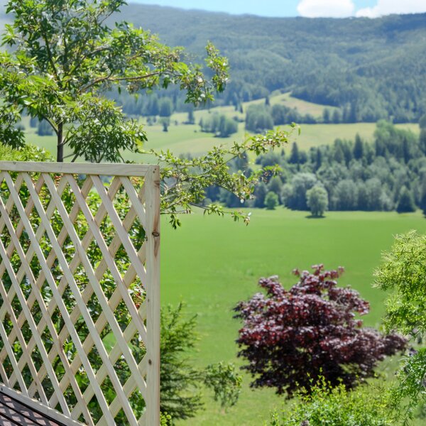 KONDELA Ecran cu grilaj, natural, lemn, 90x120 cm, KALIFE TYP 2