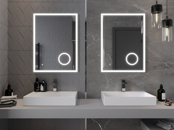 Mexen Kala, oglinda baie LED cu iluminare din spate si oglinda cosmetica 60 x 80 cm, 6000K, anti-aburire, 9820-060-080-611-00