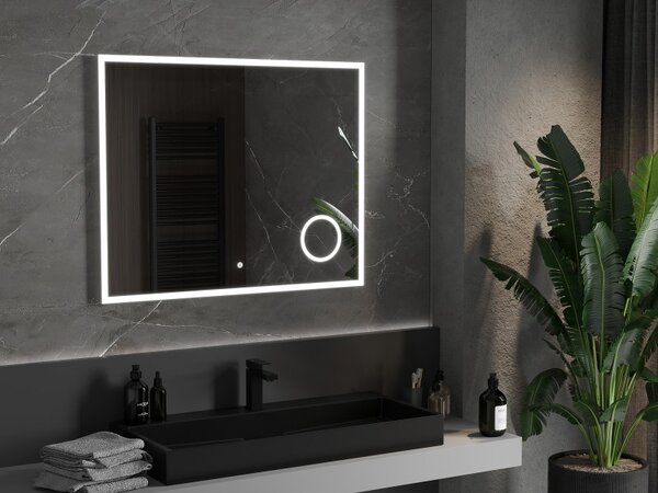 Mexen Kala, oglinda baie LED cu iluminare din spate si oglinda cosmetica 100 x 80 cm, 6000K, anti-aburire, 9820-100-080-611-00