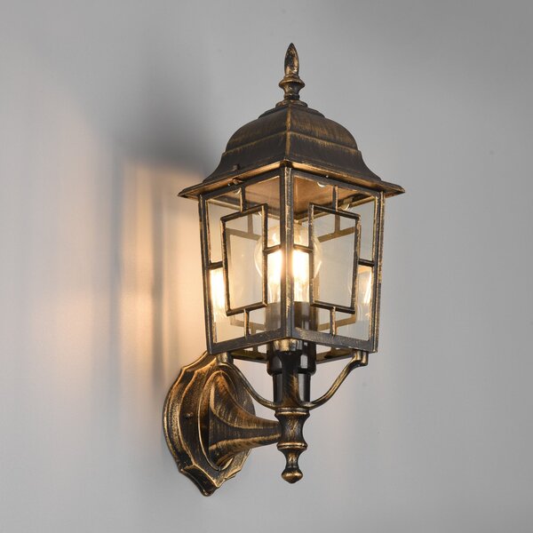 Trio Lighting Aplică de exterior Volturno, soclu sus, antichitate culoare rugină, reglabil, Maro / Rugină, Aluminiu, Antichitate