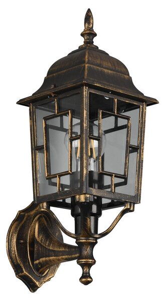 Trio Lighting Aplică de exterior Volturno, soclu sus, antichitate culoare rugină, reglabil, Maro / Rugină, Aluminiu, Antichitate