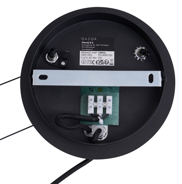 Lampa suspendată industrială neagră cu 7 lumini - Knight
