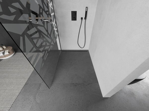 Mexen Kioto, paravan de duș walk-in 110 x 200 cm, sticlă transparentă 8 mm model alb, profil grafit, 800-110-101-66-85