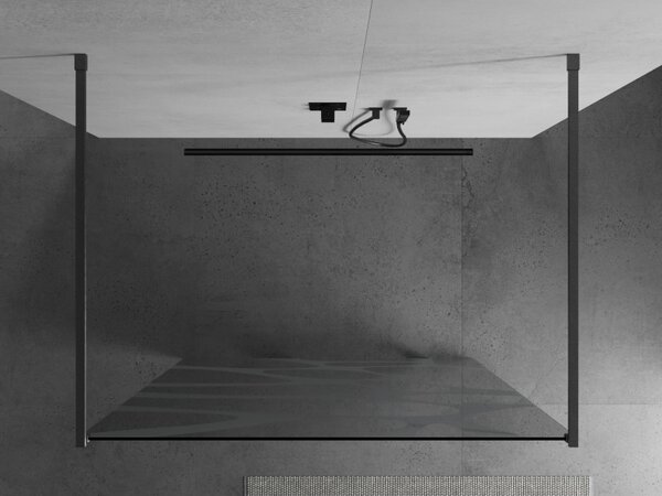 Mexen Kioto, paravan de duș walk-in 100 x 200 cm, sticlă transparentă 8 mm model alb, profil grafit, 800-100-002-66-97